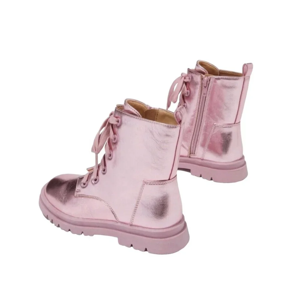 Cotton On Combat Lug Boot || Pink Holographic